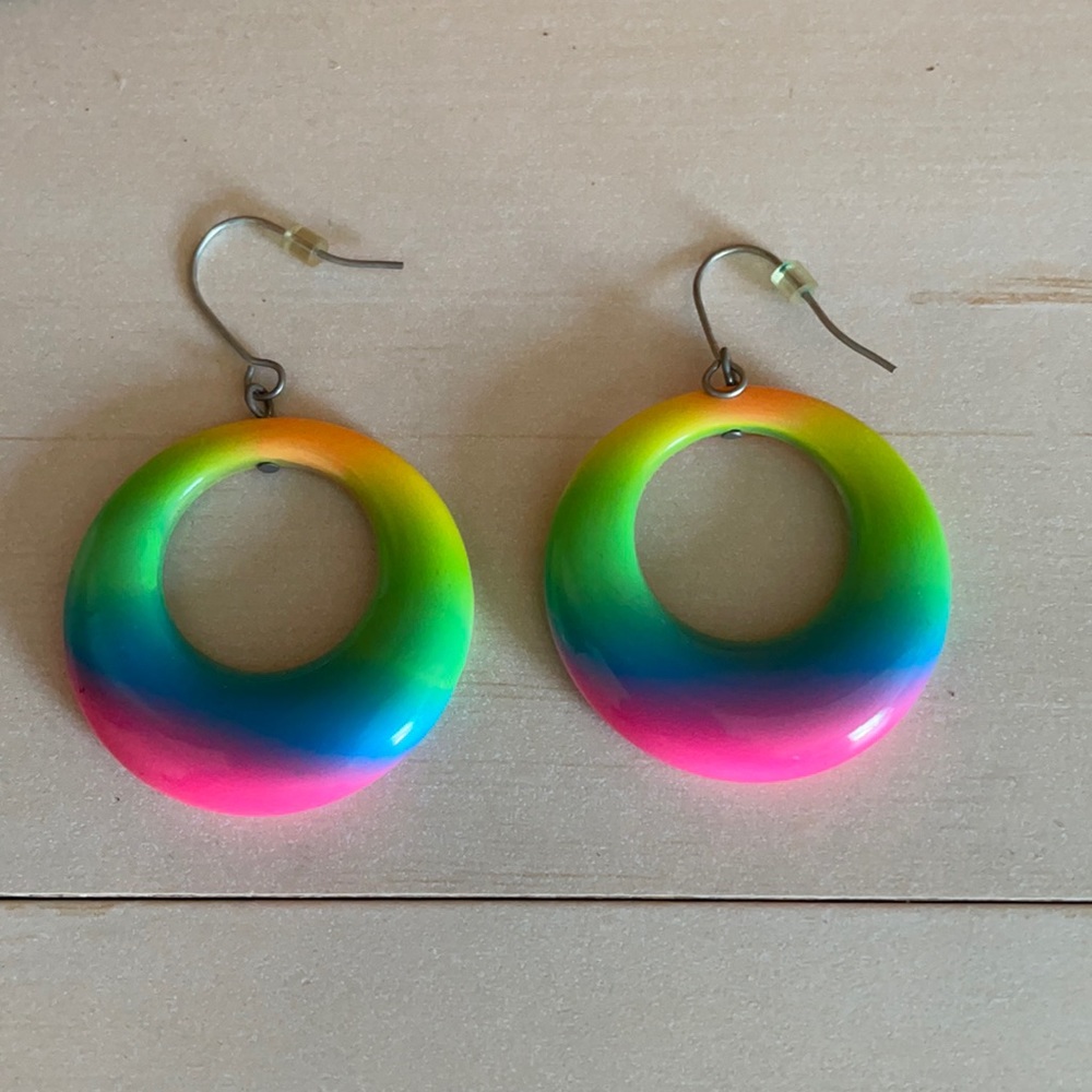 Retro rainbow earrings